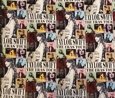 Taylor Swift The Eras Tour w/Wording Cotton Fabric by the 1/2 Yard, 57-58" Width