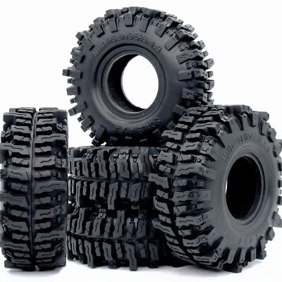 RC 1.9 Mud Slingers Tires 120mm/4.72inch Tyres For 1/10 RC Crawler SCX10 TRX4 - Image 1 of 4