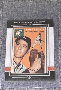 2023 Topps Tribute Framed Oversized 1954 Buyback Card 1/1 Carl Scheib Athletics