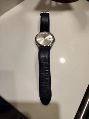 Larsson Jennings watch Men Lugano Silver dial and blue leather band - Image 1 of 4