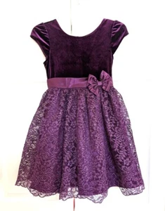 Jona Michelle Kids' Holiday Dress size 10 Purple Crinoline under Skirt Mesh Ties - Picture 1 of 14