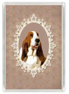 BASSET HOUND SCHÖNER HUND KUNSTDRUCK NEUHEIT KÜHLSCHRANKMAGNET TOLLES GESCHENK - Bild 1 von 1