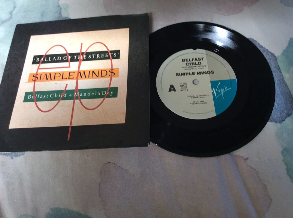 Simple Minds Belfast Child Mandela Day 7” Vinyl Pic Cover Ballad Of The Streets - Image 1 of 2