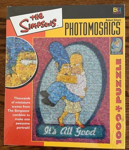 The Simpsons "It's All Good" Photomosaics 1000 Piece Puzzle Homer & Marge Sealed - Picture 1 of 9