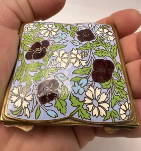 Poudrier Art Nouveau en émail Made in France - Imagen 1 de 16