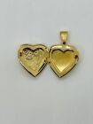 14K GOLD PLATED  PENDANT HEART SHAPE LOCKET WITH 2 HEARTS ENGRAVED ON FRONT SP2