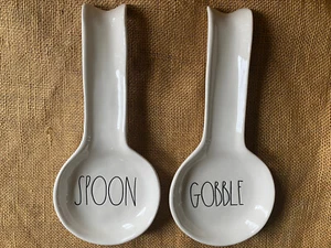 Colección Artesana Rae Dunn CUCHARA Descanso M Estampilla GOBBLE Cuchara Descanso Tú eliges - Imagen 1 de 9