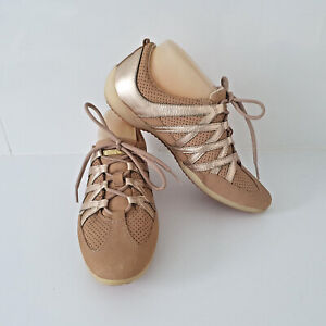 'GEOX' BNWOT SIZE '7' (38) TAN MIXED LEATHER LACE UP REMOVABLE INSOLE SHOES