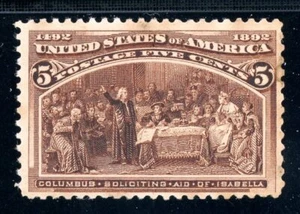 USAstamps Unused FVF US 1893 Columbian Expo Soliciting Aid Scott 234 OG MNH - Picture 1 of 2