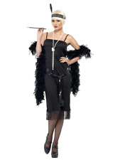 1920s Black Flapper Costume Dress roaring 20s fringe sequins
