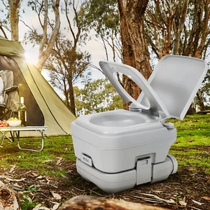 Portable Toilet 2.6 Gallon 10L Flush Travel Camping Outdoor Indoor Commode Potty - Picture 1 of 13