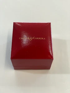 Carrera Y Carrera Red/Gray Suede Ring Box - Picture 1 of 5