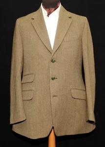 GRANDE TUTA VINTAGE JOHN BROCKLEHURST KEEPERS TWEED VERDE PETTO 40" VITA 34'' - Foto 1 di 9