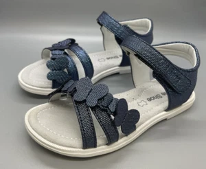 New Girls Kids Navy Blue Butterfly Sandals US 2 Size - Picture 1 of 7