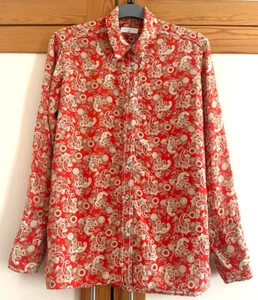Sandro Lanni Women's Red Paisley Print 100% Silk Blouse Size S - Picture 1 of 8