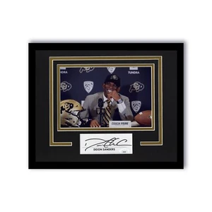 COLORADO BUFFALOES- DEION SANDERS SIGNED AUTOGRAPH 11x14 FRAMED DISPLAY JSA COA - Picture 1 of 1