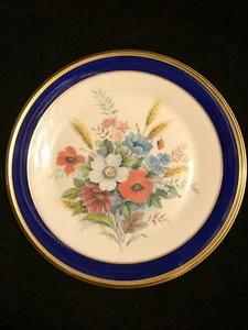 Lenox Special L91 Cobalt Band Flower Design Plate - Picture 1 of 2