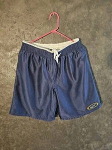 Vintage Nike 90's White Tag Shiny Shorts Size LARGE Navy. Excellent Condition - Picture 1 of 7