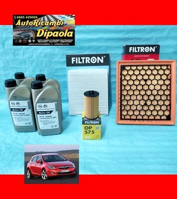 KIT TAGLIANDO OPEL ASTRA J 1.4 1.6 16V BENZINA 4L OLIO ORIGINAL GM 5W30 + FILTRI - Immagine 1 di 2