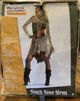 Sirena del Sur Caribe Pirata Mujer Vestido Halloween Mujer Disfraz Talla L Foto 1 de 4