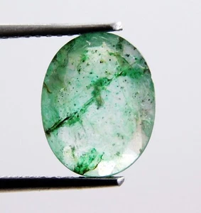 2,15 ct unbehandelter kolumbianischer grüner Smaragd natürlicher zertifizierter ovaler loser Edelstein - Bild 1 von 9