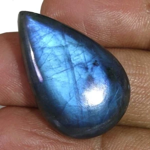 Rare Top Quality Blue Labradorite Cabochon Gemstone Pear Shape 34.70 Cts - Picture 1 of 8