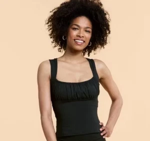 NUEVA Camiseta sin mangas atlética Blogilates Popflex con lazo trasero negra XL NUEVA CON ETIQUETAS - Imagen 1 de 7