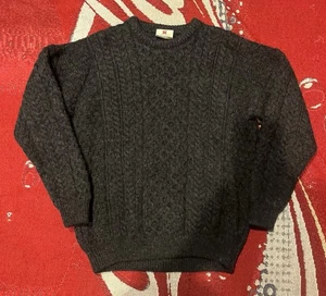 Carraig Donn irischer Fischerpullover reine Schurwolle Zopfmuster Damengröße Large - Bild 1 von 5