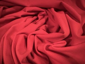 Scuba Crepe Spandex Stretch Jersey Fabric, Per Metre - Plain - Bright Red - Picture 1 of 3