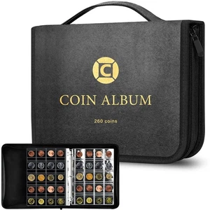 Coin Collection Book Holder for Collectors 260 Pockets Coins Collecting Album... - Picture 1 of 7