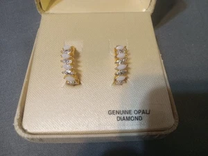18kt. Ohrringe Gold über Sterlingsilber Diamant Akzent - Bild 1 von 4