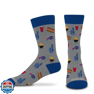 Vestido de puerta trasera para pies desnudos NFL BUFFALO BILLS calcetín equipo colores OSFM Foto 1 de 3