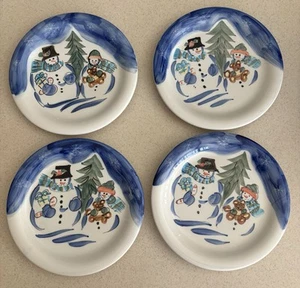 TABLETOPS UNLIMITED-“WINTERLAND CHRISTMAS”-10.5" Dinner Plates-Set Of 4. - Picture 1 of 7