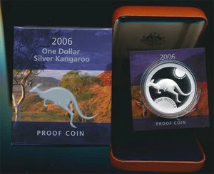 Australia: 2006 1oz .999 Silver $1 Kangaroo Proof in original RAM Case - Imagen 1 de 1