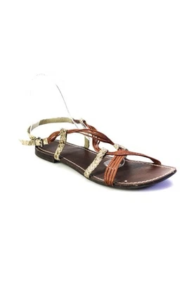 Sandalias Dolce Vita para mujer con estampado de piel de serpiente con tiras marrón talla 8 Foto 1 de 4