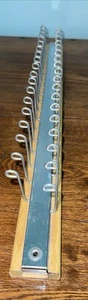 Vintage Wood & Brass Tie Scarf Belt Holder Rack Organizer Made in USA 36 Hooks - Picture 1 of 7