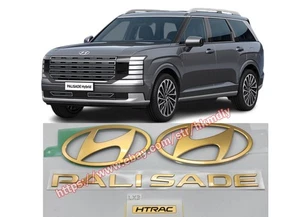OEM capó maletero letras HTRAC emblema dorado 4 piezas para Hyundai Palisade 2026+ - Imagen 1 de 5