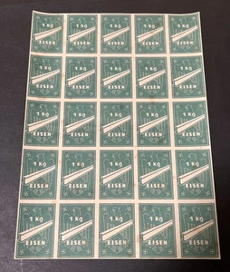 Hoja completa de estampillas de acero Eisen del Tercer Reich alemán X25 MNH Segunda Guerra Mundial Segunda Guerra Mundial - Imagen 1 de 1