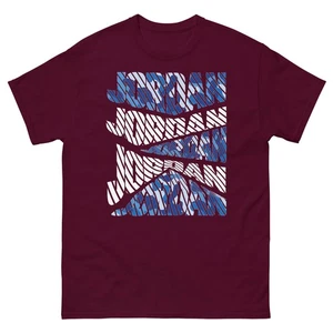 Diagonal Jordan Camo Pattern Blue Camouflage T-Shirt - Picture 1 of 14