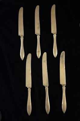 "Cuchillo de cena vintage Dirilyte Derigold Regal 9,25"" tono dorado cubiertos lote 6x" Foto 1 de 3