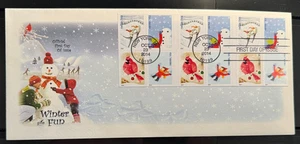 4937-4940 ArtCraft  from BOOKLET PANE/20 PARTIAL,  WINTER FUN on single FDC - Picture 1 of 1