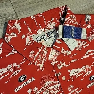 Reyn Spooner University Of Georgia Adult XL Red Button Front NCAA Hawaiian NEW - Picture 1 of 11