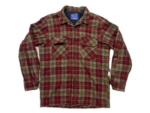 Camisa de Tablero de Lana Pendleton De Colección Hombres M Bolsillos con Solapa Cuello Lazo Cuadros Exterior - Imagen 1 de 8