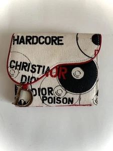 Raro portafoglio Dior John Galliano stampa disco bifold autentico quasi come nuovo - Foto 1 di 6