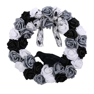 Gothic Garlands Halloween Door Wreath Front Door Wreath for Outdoor Indoor Party - Picture 1 of 8