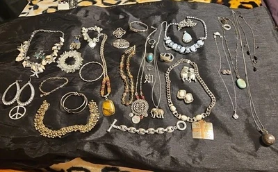 Grandma's Jewelry Costume Jewelry Lot With 925 - Image 1 of 4