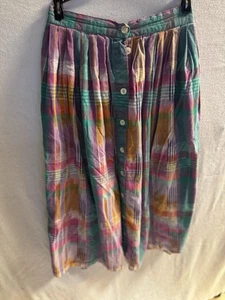 Napa Valley Women's Size M Button Down Multicolored Long Cotton Skirt - Picture 1 of 3
