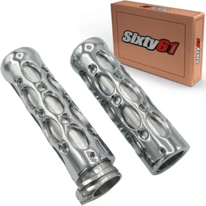 Suzuki GSXR 600, 750, 1000 Chrome Hand Grips Billet Aluminum 7/8 - Picture 1 of 1