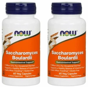 NOW Foods, Saccharomyces Boulardii, probiotisch 5 Milliarden KBE, 60 Kapseln, (2 Packungen) - Bild 1 von 1
