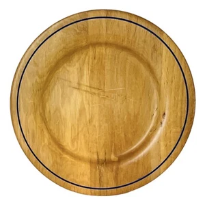 VTG Ralph Lauren Home Italy Wood Blue Line 12 7/8" Service Plate Charger SIGNED - Picture 1 of 5